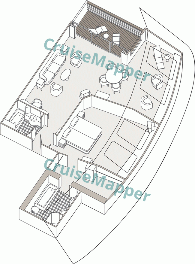 Seven Seas Mariner Grand Suite  floor plan