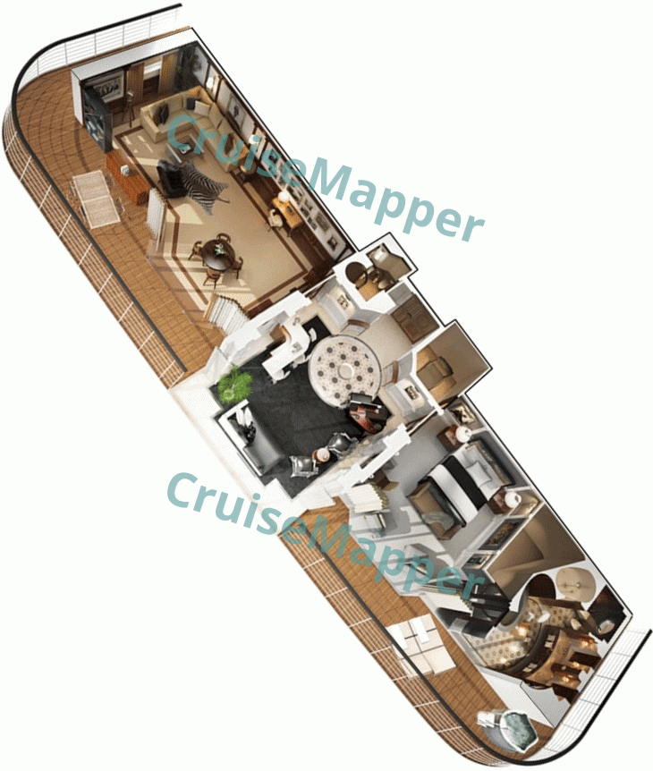 Oceania Marina 4-Room Owners Suite  floor plan