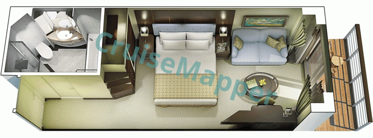 Oceania Marina Balcony Cabin  floor plan