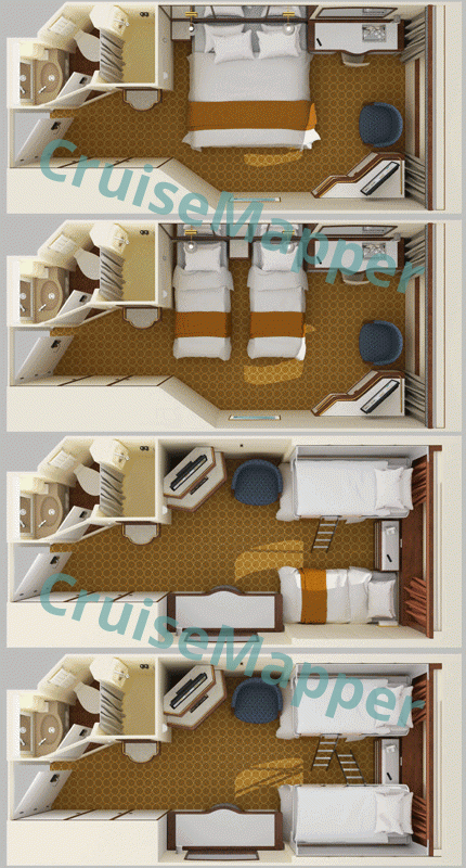 Pacific Explorer Oceanview Cabin  floor plan