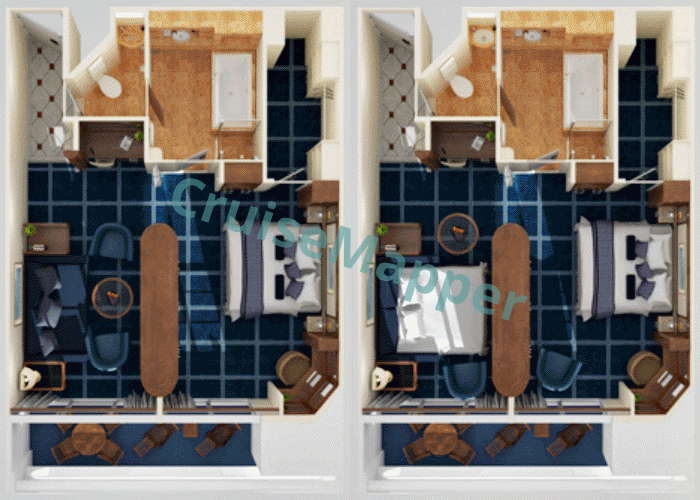 Pacific Explorer Balcony Suite  floor plan