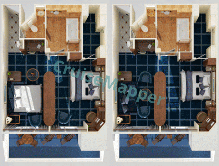 Pacific Explorer Aft-Facing Penthouse Suite  floor plan