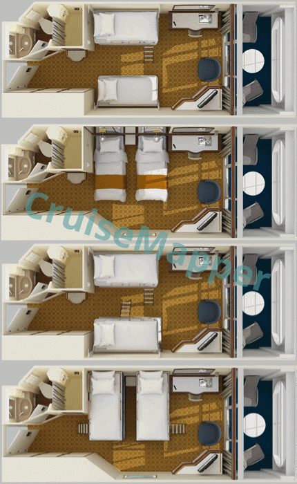 Pacific Explorer Balcony Cabin  floor plan