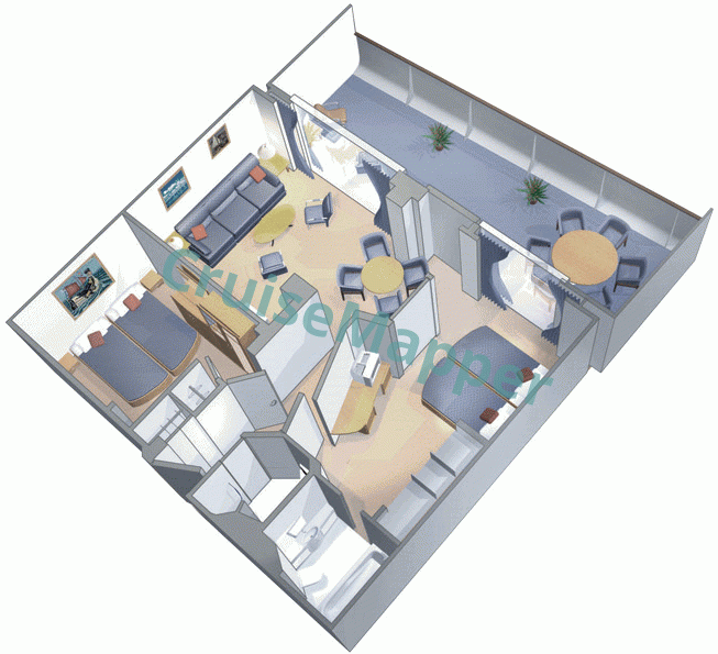 Mariner Of The Seas 2-Bedroom Royal Family Suite  floor plan