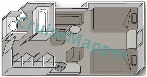 Aegean Majesty Oceanview Cabin  floor plan