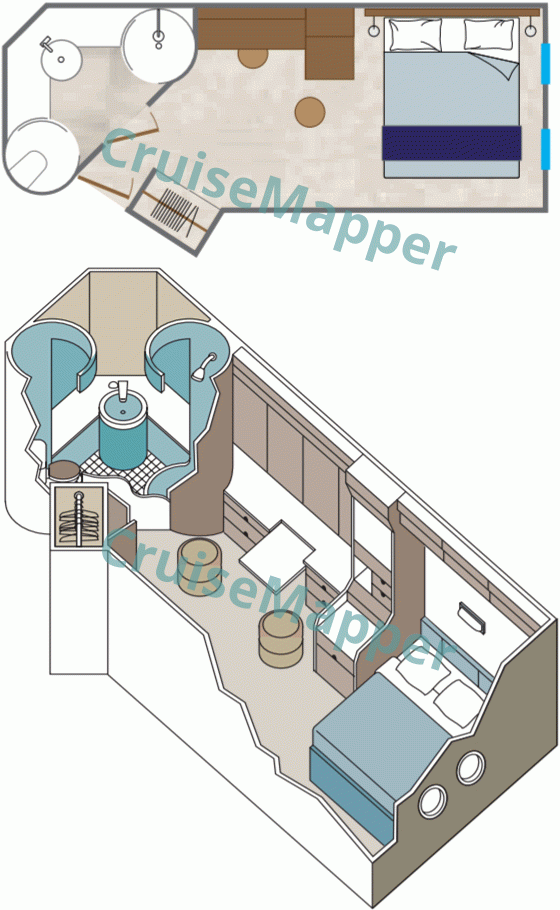 Wind Spirit Oceanview Cabin  floor plan