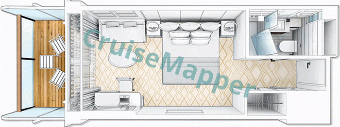 Queen Elizabeth Britannia Club Balcony Cabin  floor plan