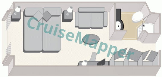 Queen Elizabeth Britannia Oceanview Cabin  floor plan