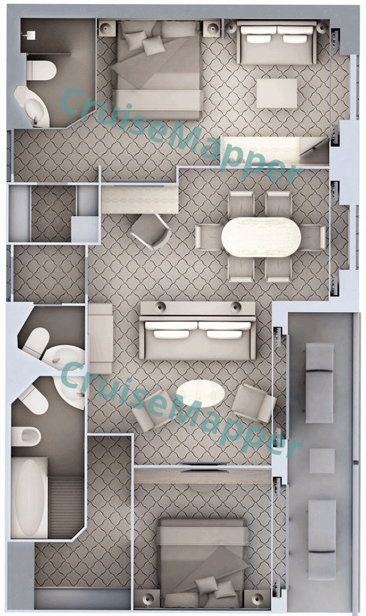 Silver Cloud 2-Bedroom Owners Suite  floor plan