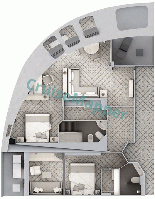 Silver Cloud 2-Bedroom Royal Suite  floor plan