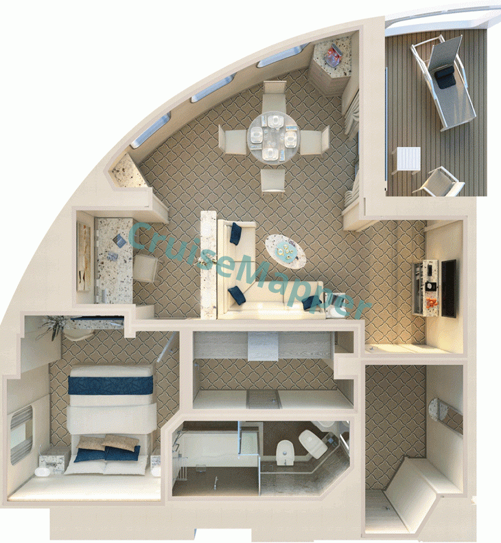 Silver Cloud 2-Bedroom Royal Suite  floor plan