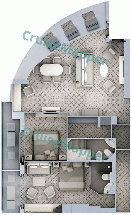 Silver Cloud 2-Bedroom Grand Suite  floor plan