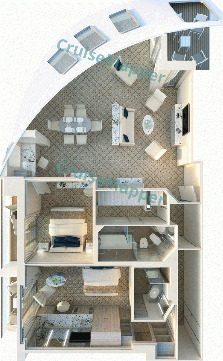 Silver Cloud 2-Bedroom Grand Suite  floor plan