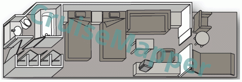 Celestyal Journey Junior Dream Suite with Balcony  floor plan