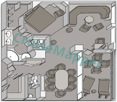 Celestyal Journey Stargazer Suite|Penthouse with Terrace  floor plan