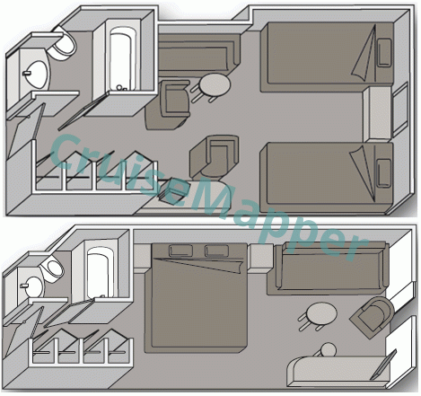 Celestyal Journey Oceanview Cabin  floor plan