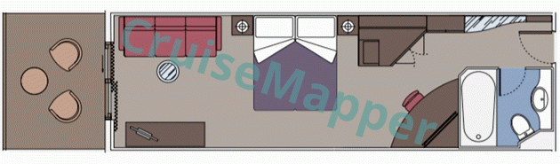 MSC Magnifica Balcony Suite  floor plan