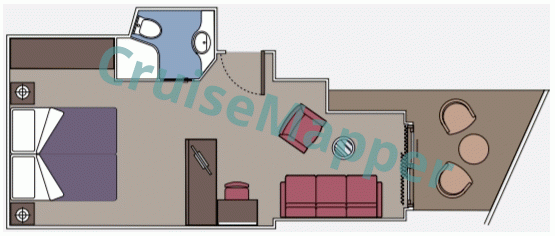 MSC Magnifica Balcony Family Suite  floor plan