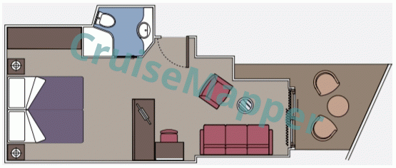 MSC Magnifica Deluxe Suite Aurea|Family Suite  floor plan