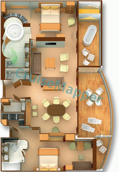 Seabourn Sojourn Grand Wintergarden Suite  floor plan