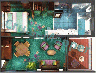 Norwegian Jade The Haven Courtyard Penthouse Suite  floor plan