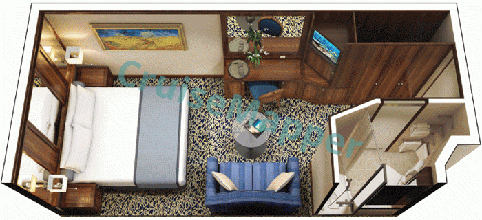 Oceania Insignia Interior Cabin  floor plan