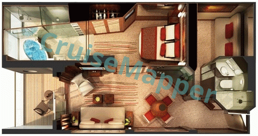 Norwegian Epic The Haven 2-Bedroom Family Villa  floor plan