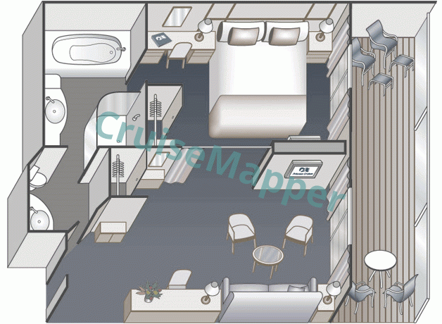 Royal Princess Balcony Suite  floor plan