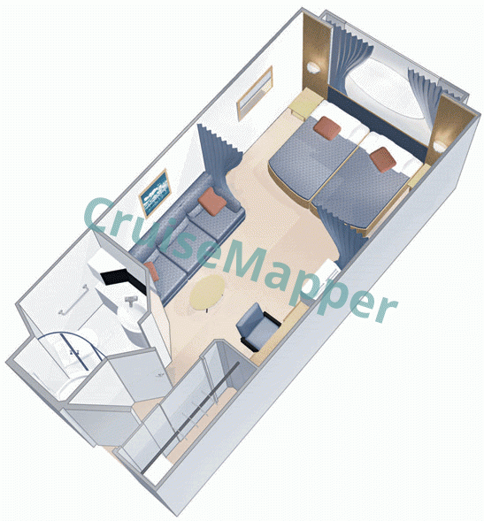 Marella Discovery 2 Outside Cabin  floor plan