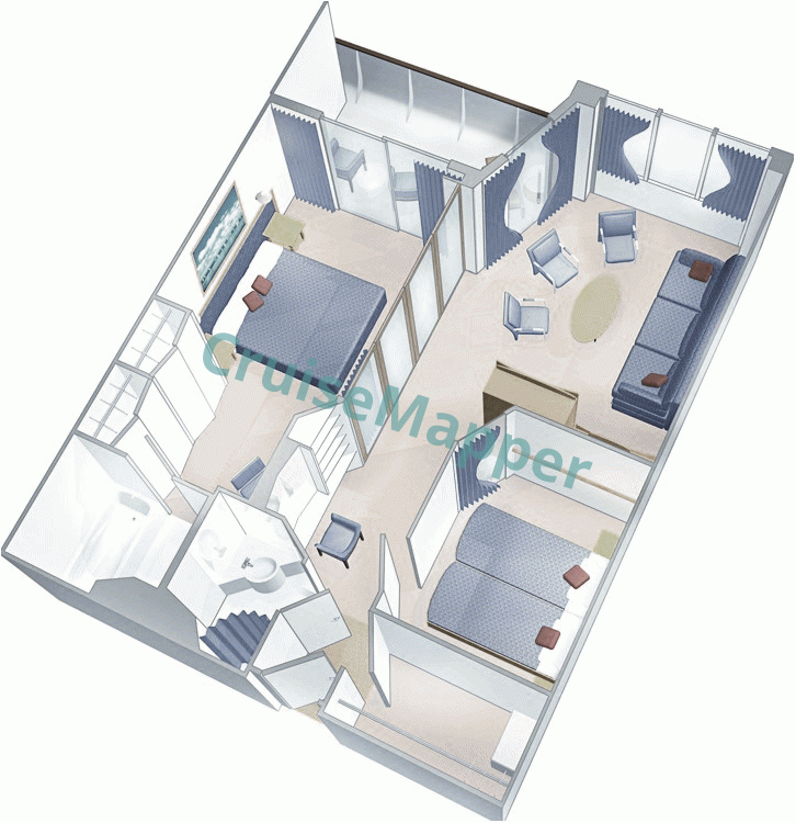 Marella Discovery 2 2-Bedroom Family Suite  floor plan