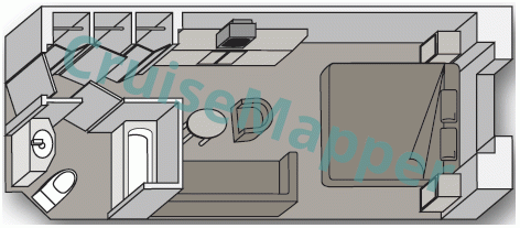 ms Oosterdam Oceanview Cabin  floor plan