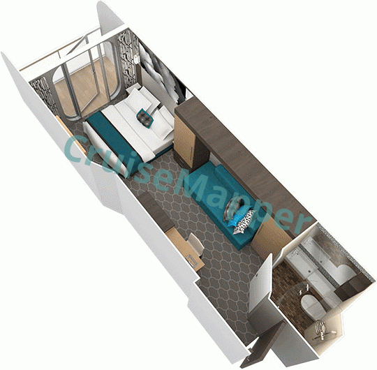 Allure Of The Seas Boardwalk and Central Park Balcony Cabins  floor plan