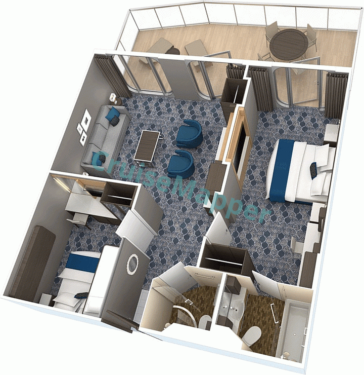 Allure Of The Seas 2-Bedroom Family Grand Suite  floor plan
