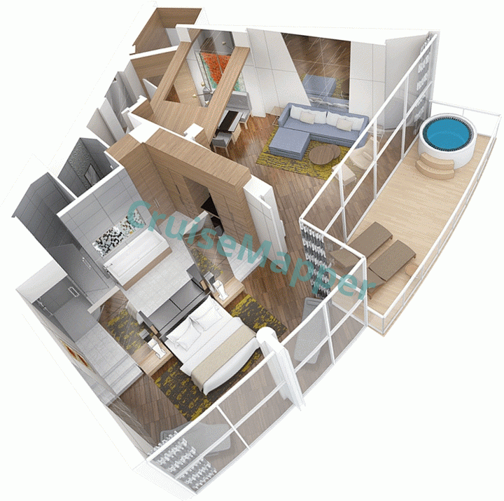 Allure Of The Seas Owners Loft Suite  floor plan