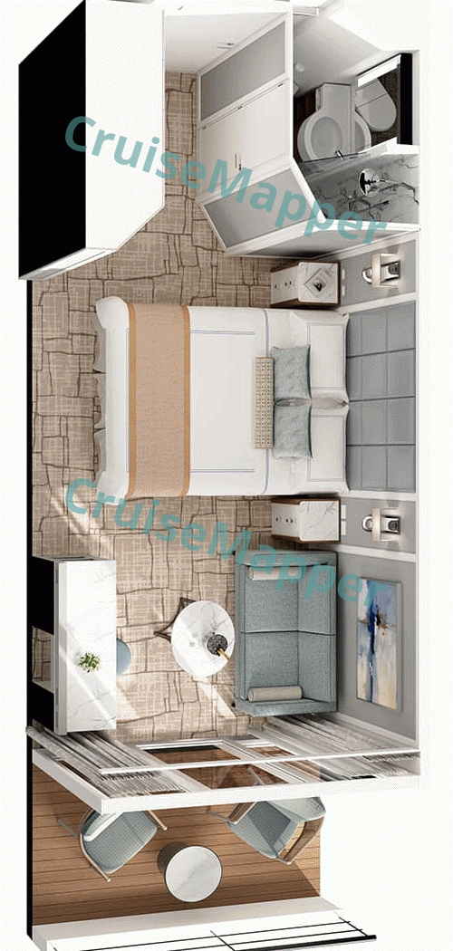 Oceania Nautica-Aurelia AURELIA Concierge Veranda|Balcony Cabin  floor plan