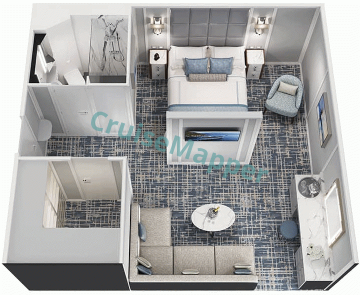Oceania Nautica-Aurelia AURELIA Inside Suite  floor plan