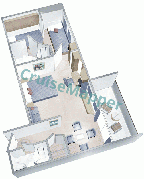 Majesty Of The Seas 2-Bedroom Royal Family Suite  floor plan