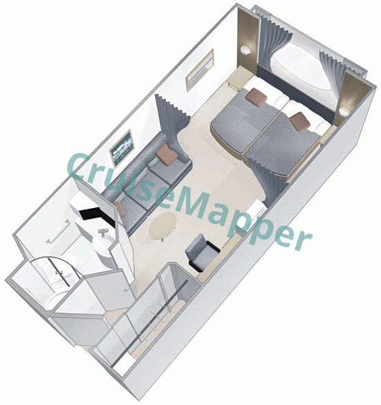 Majesty Of The Seas Oceanview Cabin  floor plan