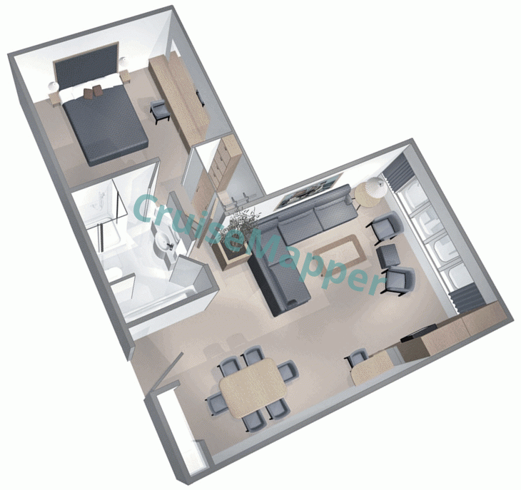 Majesty Of The Seas Royal Suite with Windows  floor plan