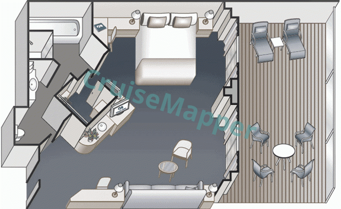 Emerald Princess Balcony Suite  floor plan