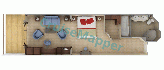Silver Shadow Terrace Suite floor plan Silver Shadow Terrace Suite floor plan