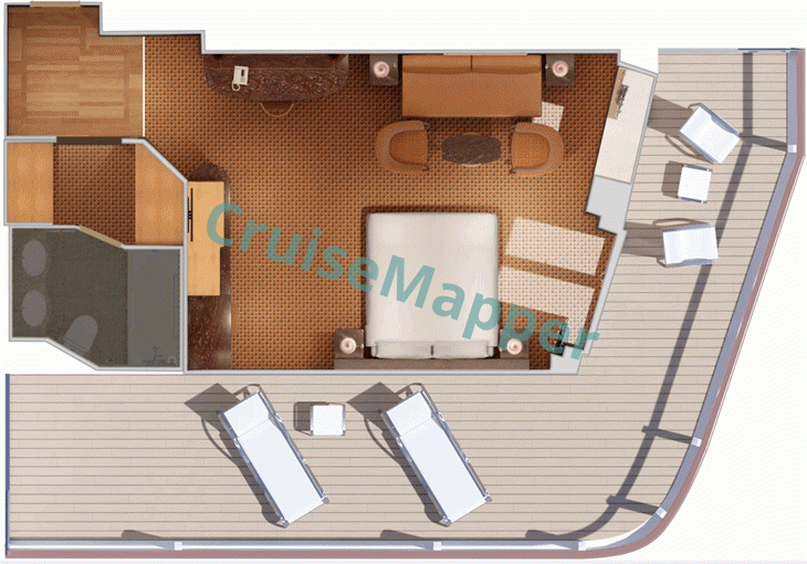 Costa Deliziosa Panorama Suite with Wraparound Balcony  floor plan