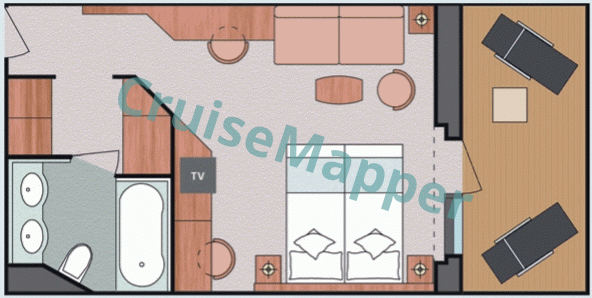Costa Deliziosa Balcony Suite  floor plan