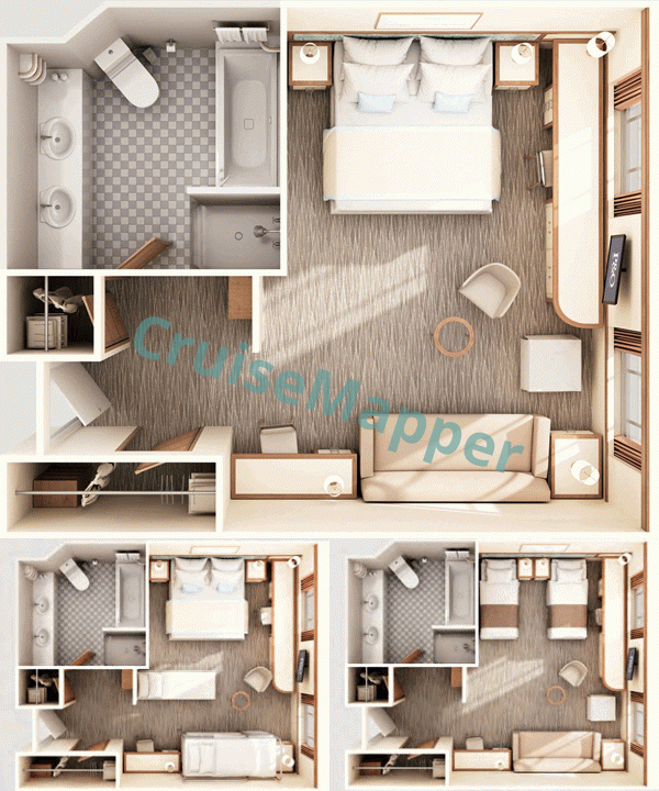 Pacific Adventure 5-Berth 1-Bedroom Family Suite  floor plan