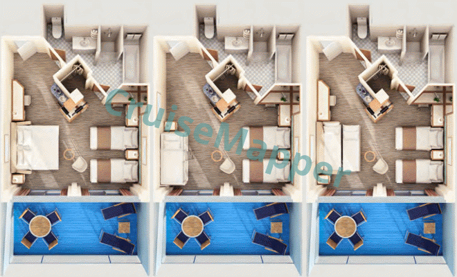 Pacific Adventure Balcony Suite  floor plan