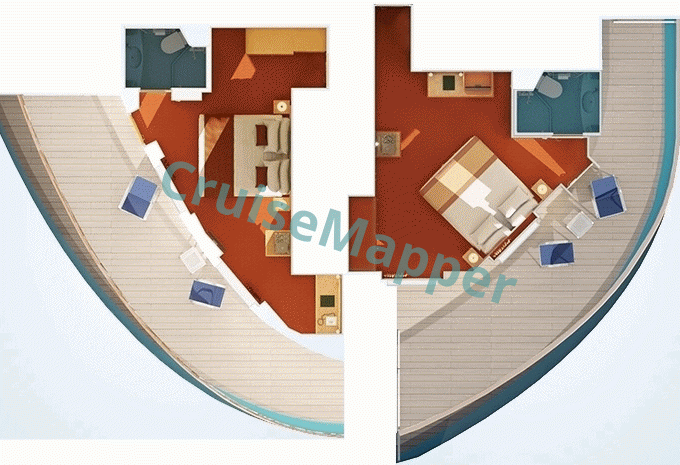 Carnival Magic Premium Vista Balcony Cabin  floor plan