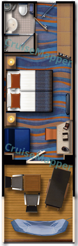 Marella Voyager Large Balcony Cabin  floor plan