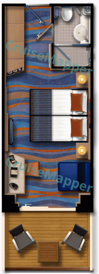 Marella Voyager Standard Balcony Cabin  floor plan