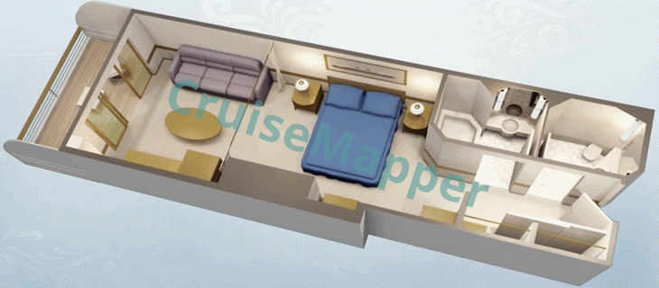 Disney Magic Deluxe Balcony Cabin  floor plan