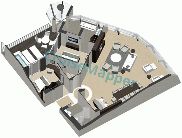 Celebrity Reflection 2-Bedroom Reflection Suite  floor plan